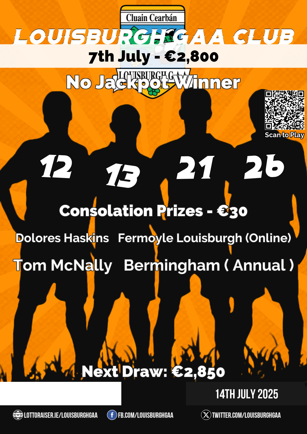 LouisburghGAA Draw Results:7th July 2025